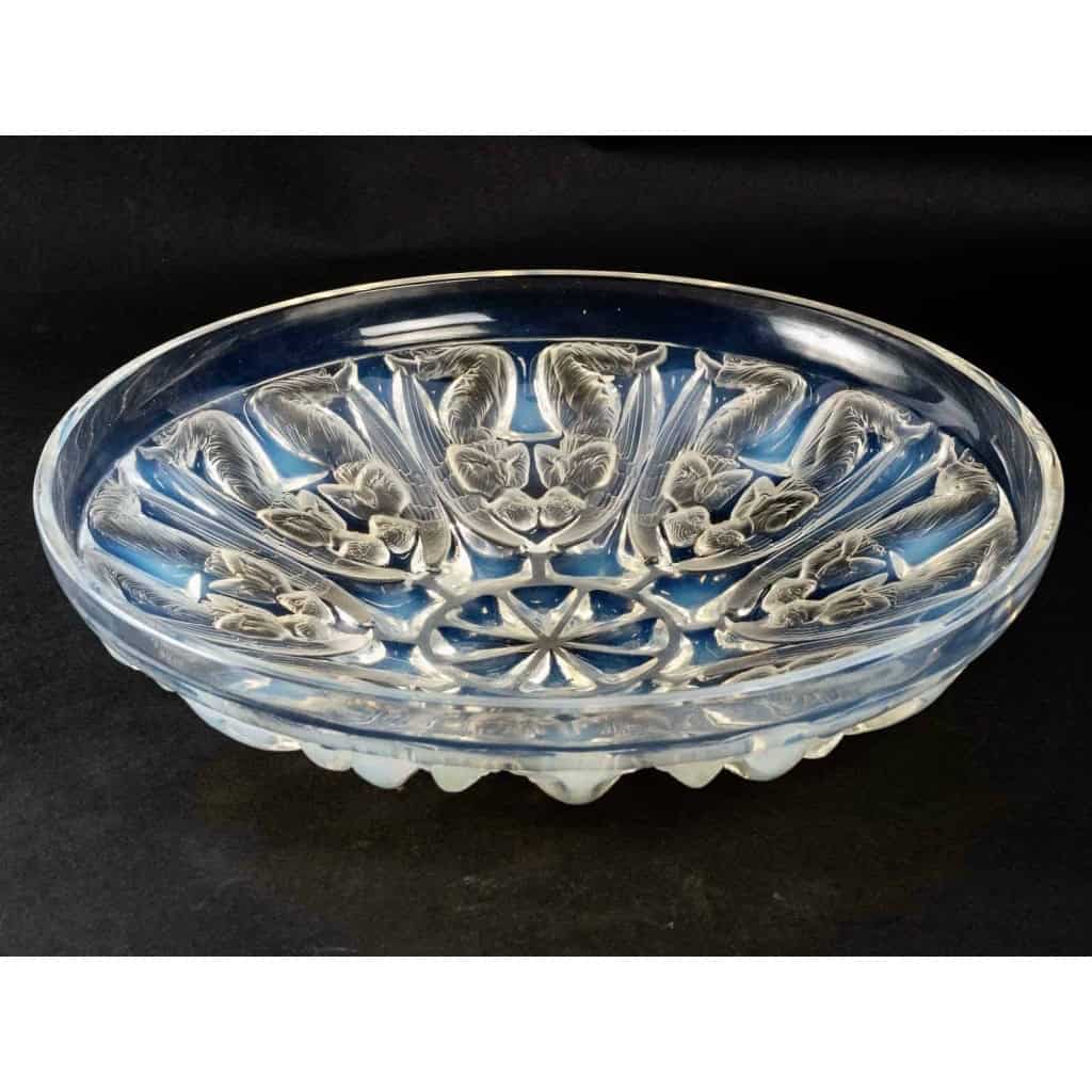 Coupe Plat "Anges" verre opalescent de René LALIQUE