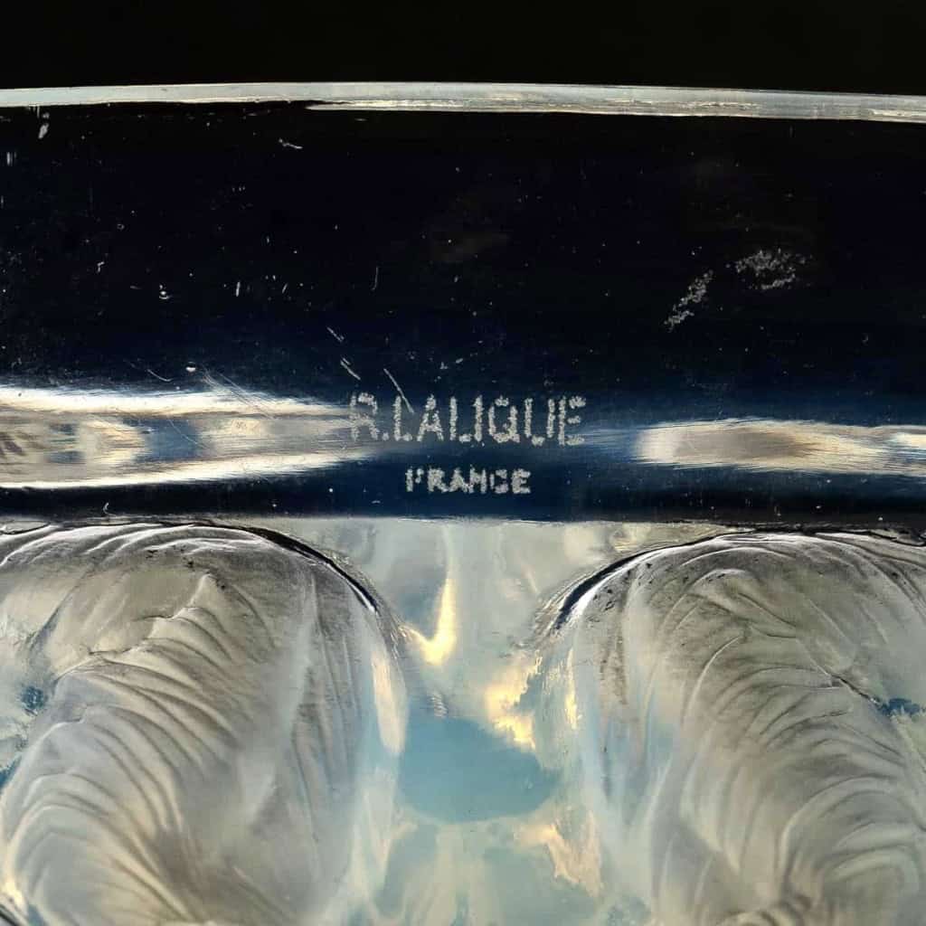 Coupe Plat "Anges" verre opalescent de René LALIQUE