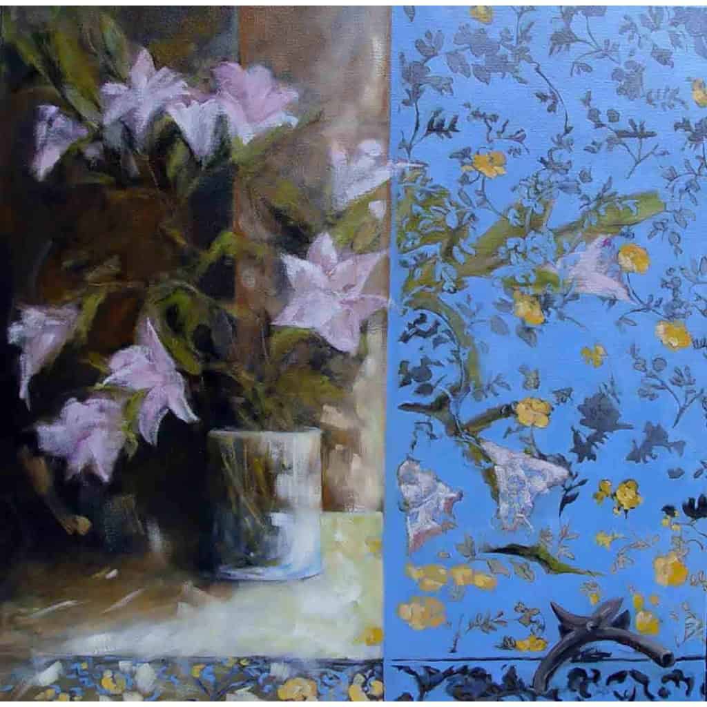 Tableau à l’huile intitulé « Le Bouquet aux Lys » de l’artiste Isabelle Delannoy | Biron © Isabelle Delannoy||