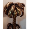 1970′ Palmier 2 Têtes Éclairantes en Fer Patiné Style Maison Jansen