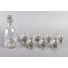 Service « Saint Nabor » verre blanc émaillé noir d’origine (7 verres + 1 carafe) de René LALIQUE | Biron ||||||||||||