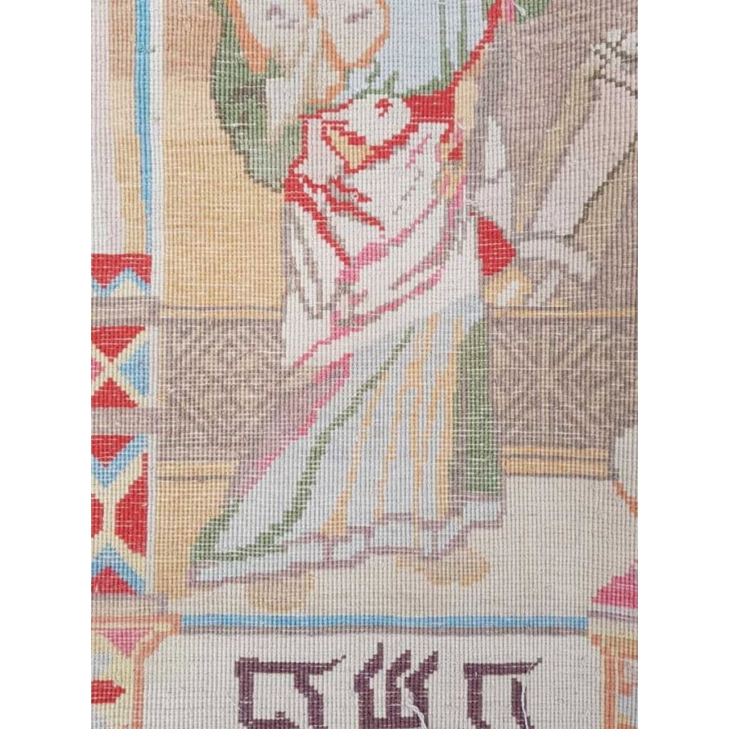 Tapis Kirman Laine Et Soie Scènes Du Pentateuque – Vers 1950 | Biron Tapis Kirman Laine Et Soie Scènes Du Pentateuque - Vers 1950