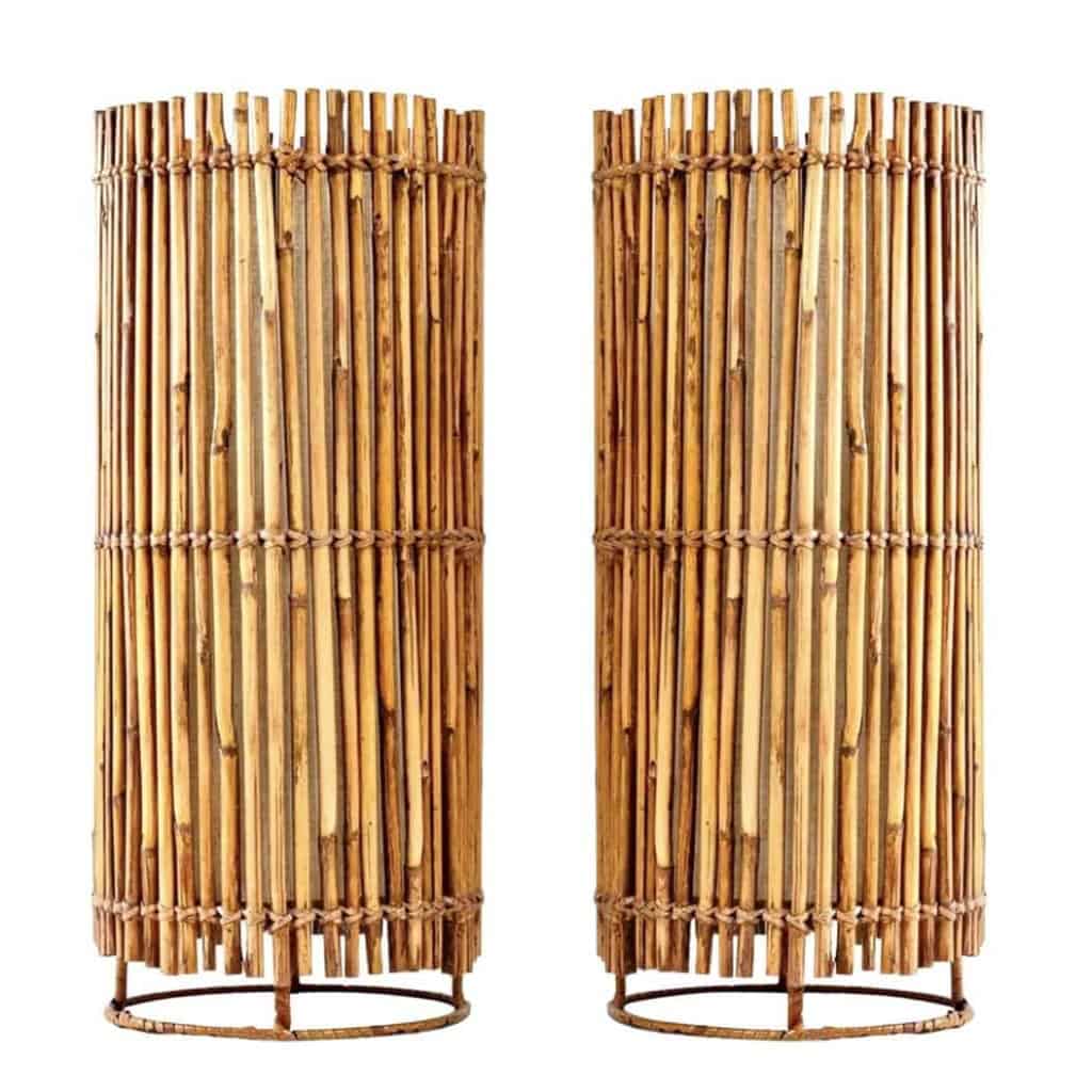 1970 Paire de lampes Bambou Roche Bobois | Biron |||||