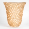 Vase "Damiers" verre blanc patiné sépia de René LALIQUE