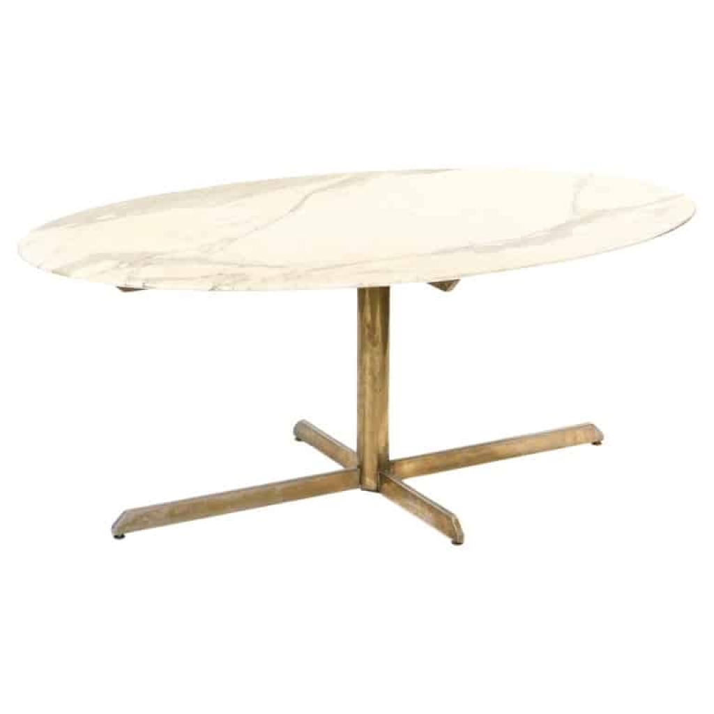Florence Knoll pour ROCHE BOBOIS : Table Marbre Ovale | Biron ||