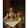 Nature morte aux verres et porcelaines, G. Manfield, 1886