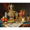 Nature morte aux verres et porcelaines, G. Manfield, 1886