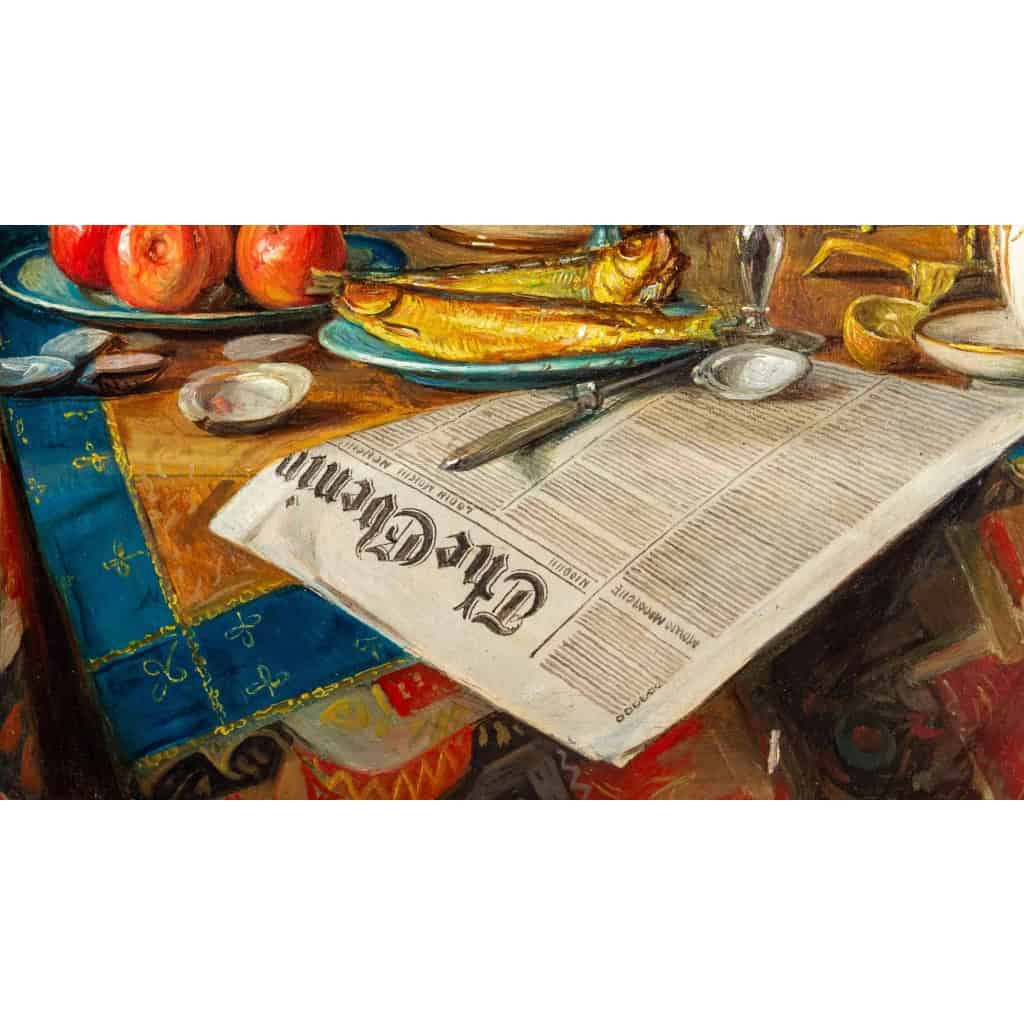 Nature morte aux verres et porcelaines, G. Manfield, 1886