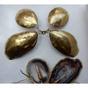 1970′ Applique Papillon en Bronze ou Laiton, 4 Ampoules, Ailes d’Agate : 53 X H50 cm