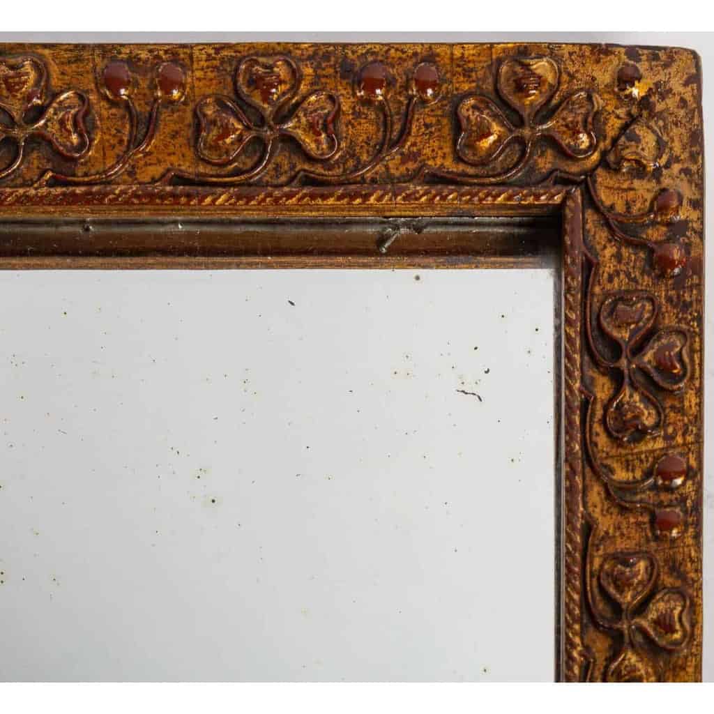 Petit miroir en bois et stuc ou décor de trèfle | Biron Petit miroir en bois et stuc ou décor de trèfle