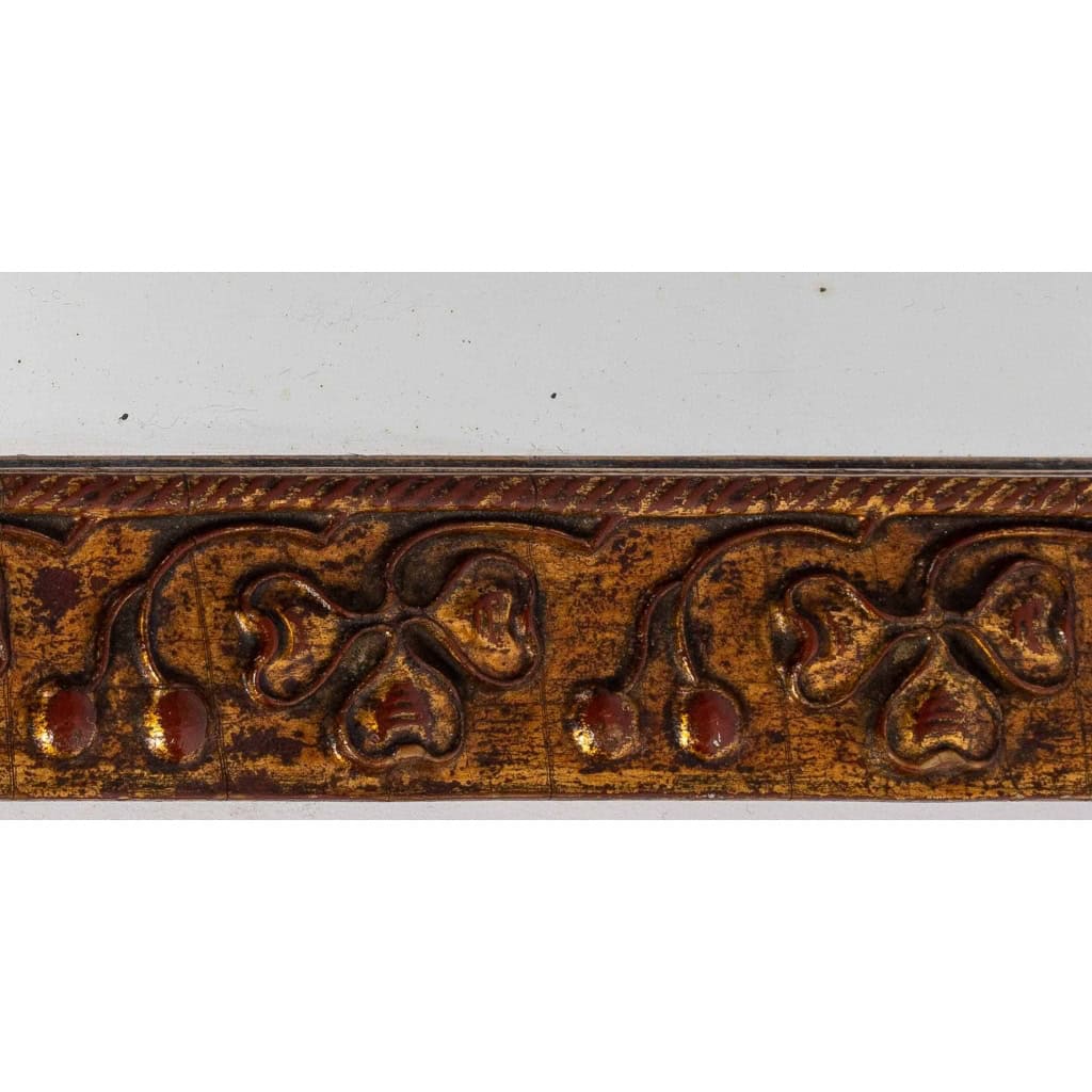 Petit miroir en bois et stuc ou décor de trèfle | Biron Petit miroir en bois et stuc ou décor de trèfle
