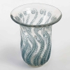 Vase "Méduse" verre blanc patiné bleu de René LALIQUE