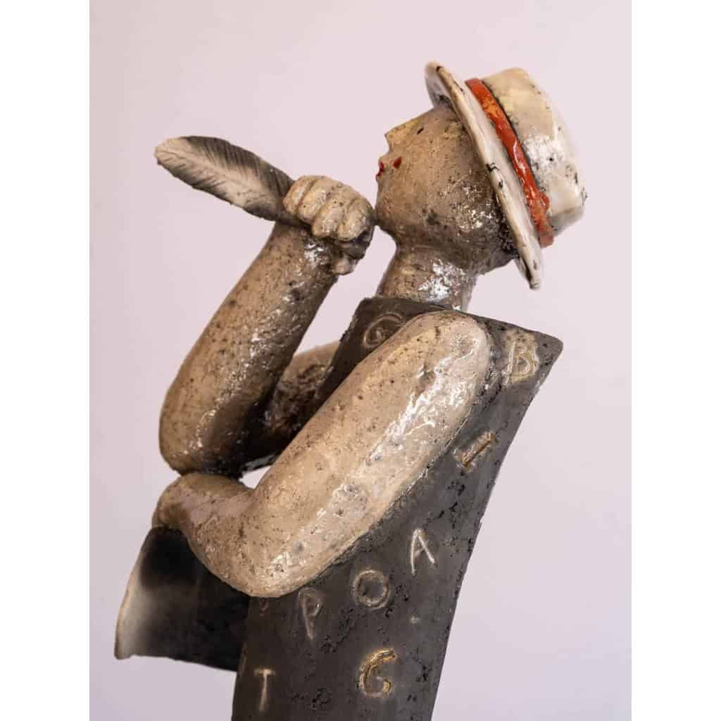 Sculpture raku par CLEM – le poète | Biron Sculpture raku par CLEM - le poète