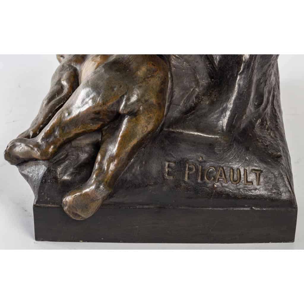 Pendule en régule d’Emile Picault, XXème siècle | Biron Pendule en régule d'Emile Picault, XXème siècle