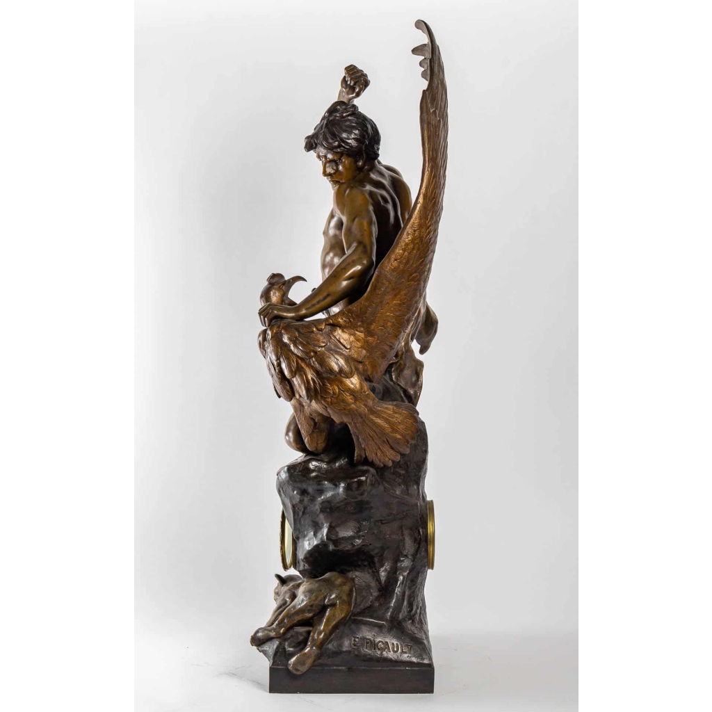 Pendule en régule d’Emile Picault, XXème siècle | Biron Pendule en régule d'Emile Picault, XXème siècle
