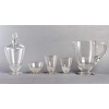 Service « Nippon » verre blanc 32 Pièces (30 Verres + 1 Broc + 1 Carafe) de René LALIQUE | Biron |||||||||||