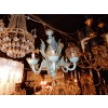 1950/70′ Lustre Murano Bleu Laiteux Opalescent 6 Bras de Lumière | Biron |||||||||