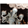 1950/70′ Lustre Murano Bleu Laiteux Opalescent 6 Bras de Lumière | Biron 1950/70′ Lustre Murano Bleu Laiteux Opalescent 6 Bras de Lumière