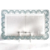 Plateau plat « Oeillets » verre blanc patiné bleu de René LALIQUE | Biron Plateau plat "Oeillets" verre blanc patiné bleu de René LALIQUE
