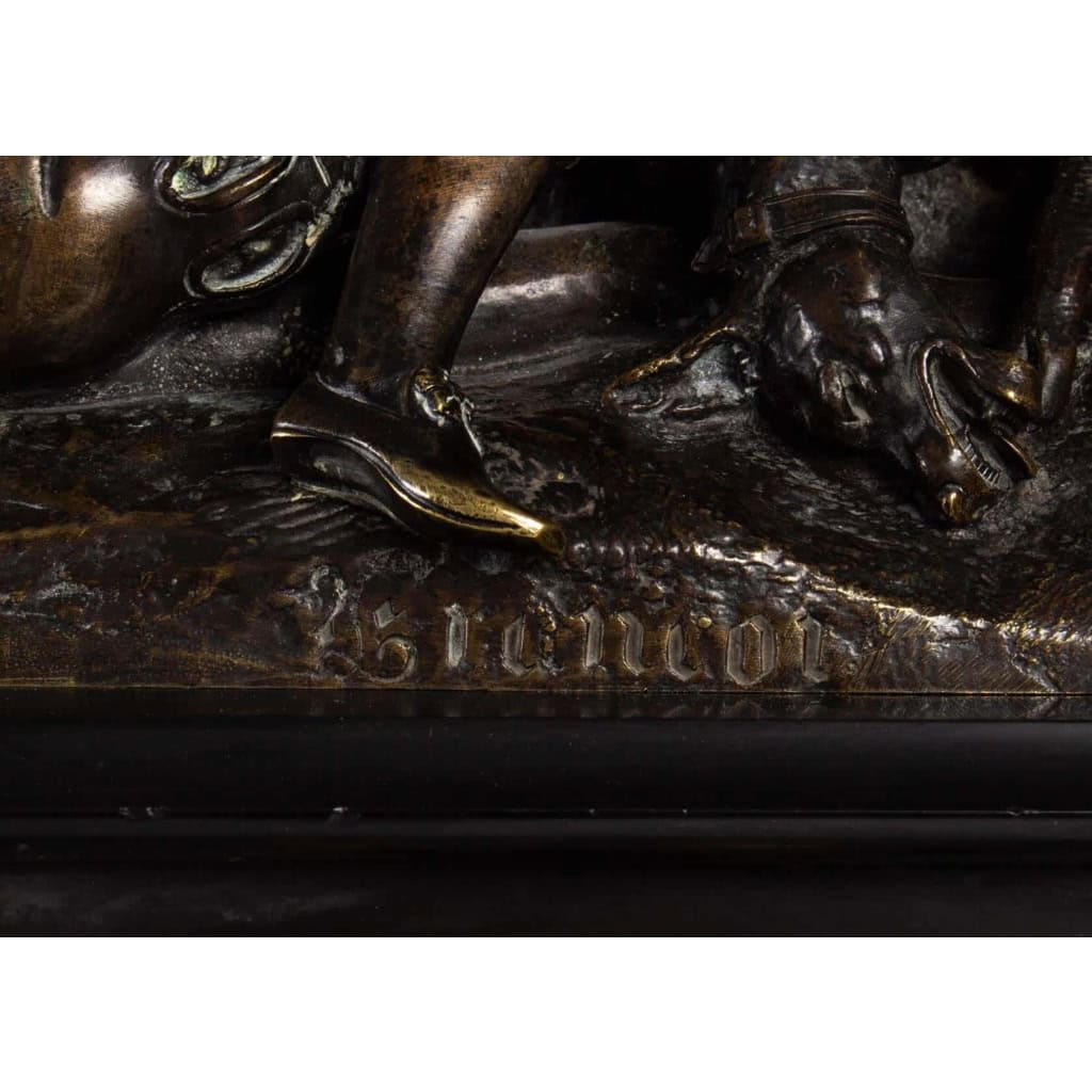 Garniture de cheminée et ses deux sujets, XIX ème siècle | Biron Garniture de cheminée et ses deux sujets, XIX ème siècle