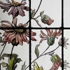 Série de 4 vitraux aux dahlias | Biron Série de 4 vitraux aux dahlias