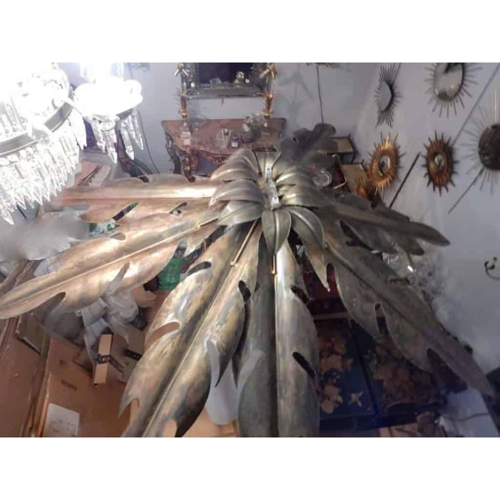 1970′ Énorme Lampadaire Palmier Maison Jansen Paris 245 H X 180 DIAMÈTRE | Biron 1970′ Énorme Lampadaire Palmier Maison Jansen Paris 245 H X 180 DIAMÈTRE