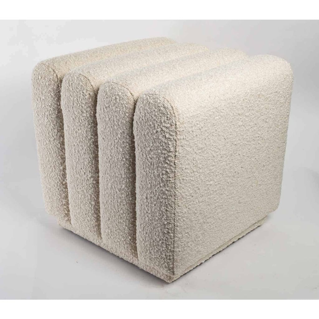 Pouf Sidney bouclé crème | Biron Pouf Sidney bouclé crème