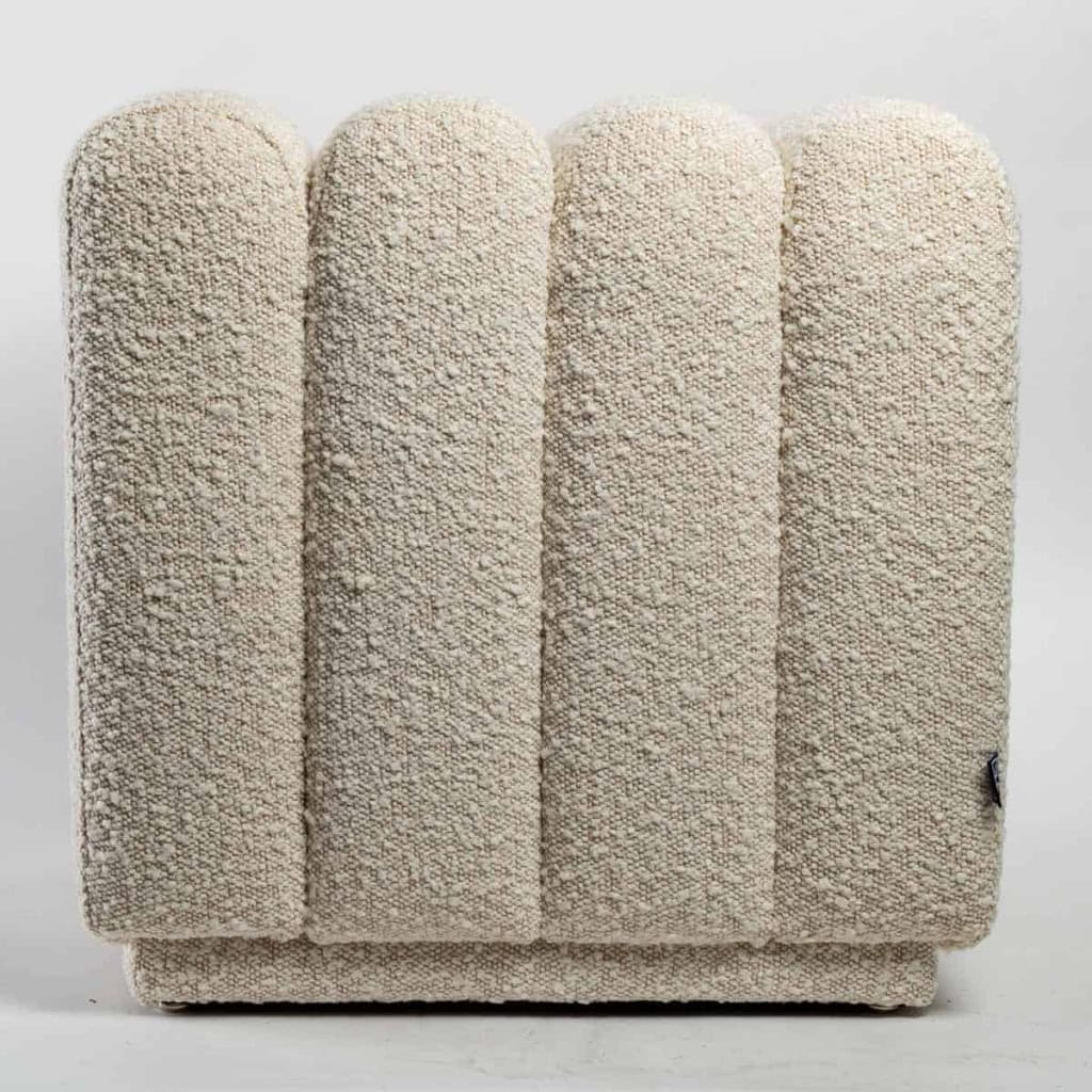 Pouf Sidney bouclé crème | Biron Pouf Sidney bouclé crème
