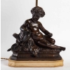 Bronze à patine brune du XIXème siècle, monté en lampe, époque Napoléon III