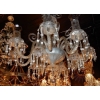 1880/1900 Lustre Baccarat 8 Bras Avec Photophores et 4 Avec Tulipes H 120 x D 80 cm