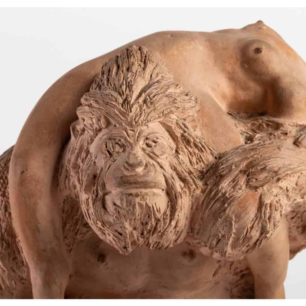 Honoré Sausse (1891 – 1936) : Yeti portant sa captive. | Biron Honoré Sausse (1891 - 1936) : Yeti portant sa captive.