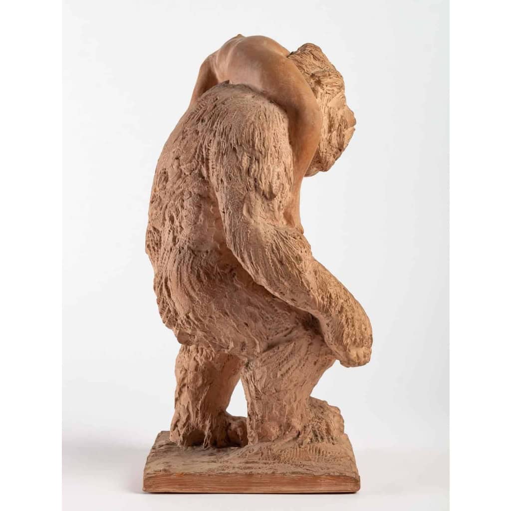Honoré Sausse (1891 – 1936) : Yeti portant sa captive. | Biron Honoré Sausse (1891 - 1936) : Yeti portant sa captive.