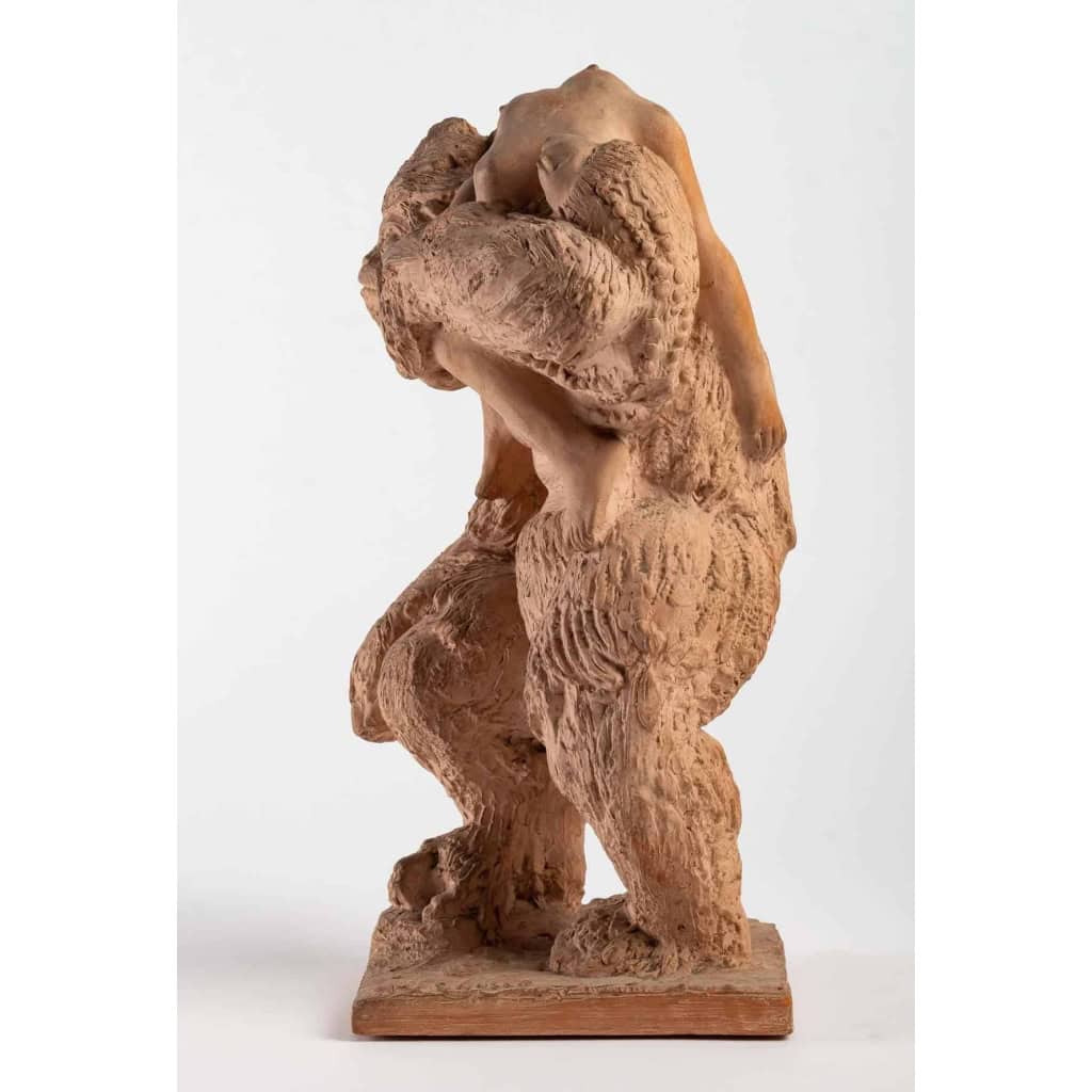 Honoré Sausse (1891 – 1936) : Yeti portant sa captive. | Biron Honoré Sausse (1891 - 1936) : Yeti portant sa captive.
