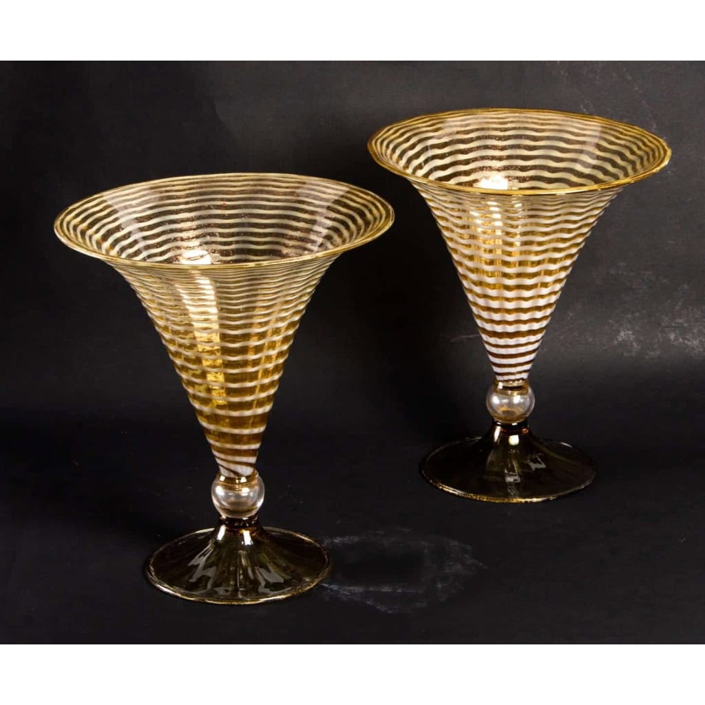 Paire de vases en adventurine, A. Salviati vers 1870 | Biron Paire de vases en adventurine, A. Salviati vers 1870