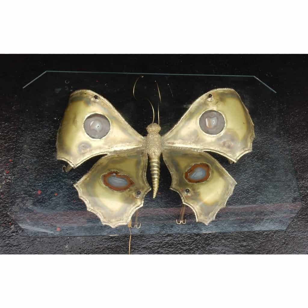 1970′ Table Basse Papillon Éclairante DLG de Duval Brasseur ou Isabelle Faure Pour Honoré de Paris 125 X 80 cm | Biron 1970′ Table Basse Papillon Éclairante DLG de Duval Brasseur ou Isabelle Faure Pour Honoré de Paris 125 X 80 cm