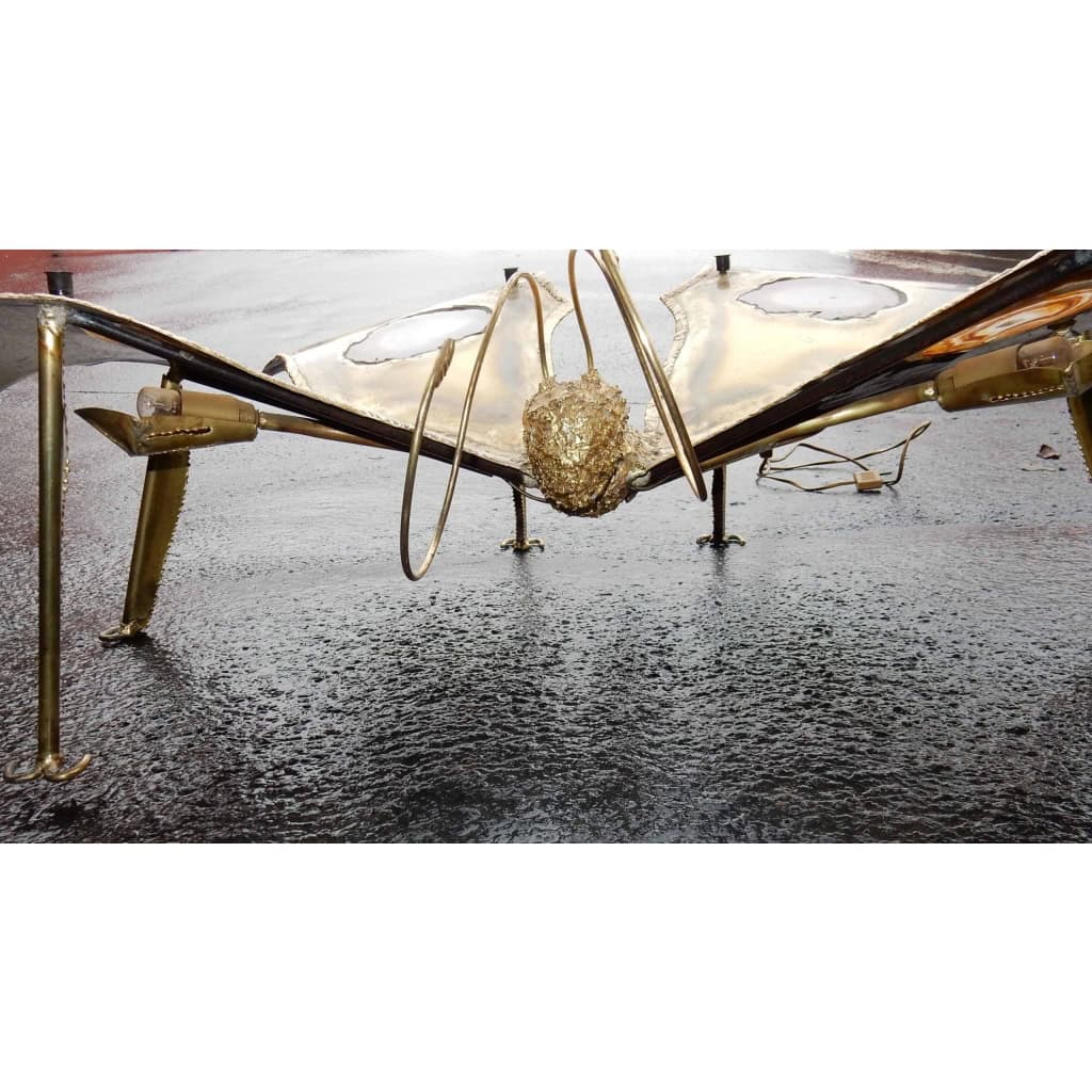 1970′ Table Basse Papillon Éclairante DLG de Duval Brasseur ou Isabelle Faure Pour Honoré de Paris 125 X 80 cm | Biron 1970′ Table Basse Papillon Éclairante DLG de Duval Brasseur ou Isabelle Faure Pour Honoré de Paris 125 X 80 cm