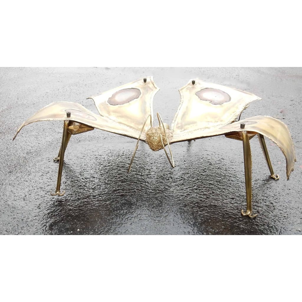 1970′ Table Basse Papillon Éclairante DLG de Duval Brasseur ou Isabelle Faure Pour Honoré de Paris 125 X 80 cm | Biron 1970′ Table Basse Papillon Éclairante DLG de Duval Brasseur ou Isabelle Faure Pour Honoré de Paris 125 X 80 cm