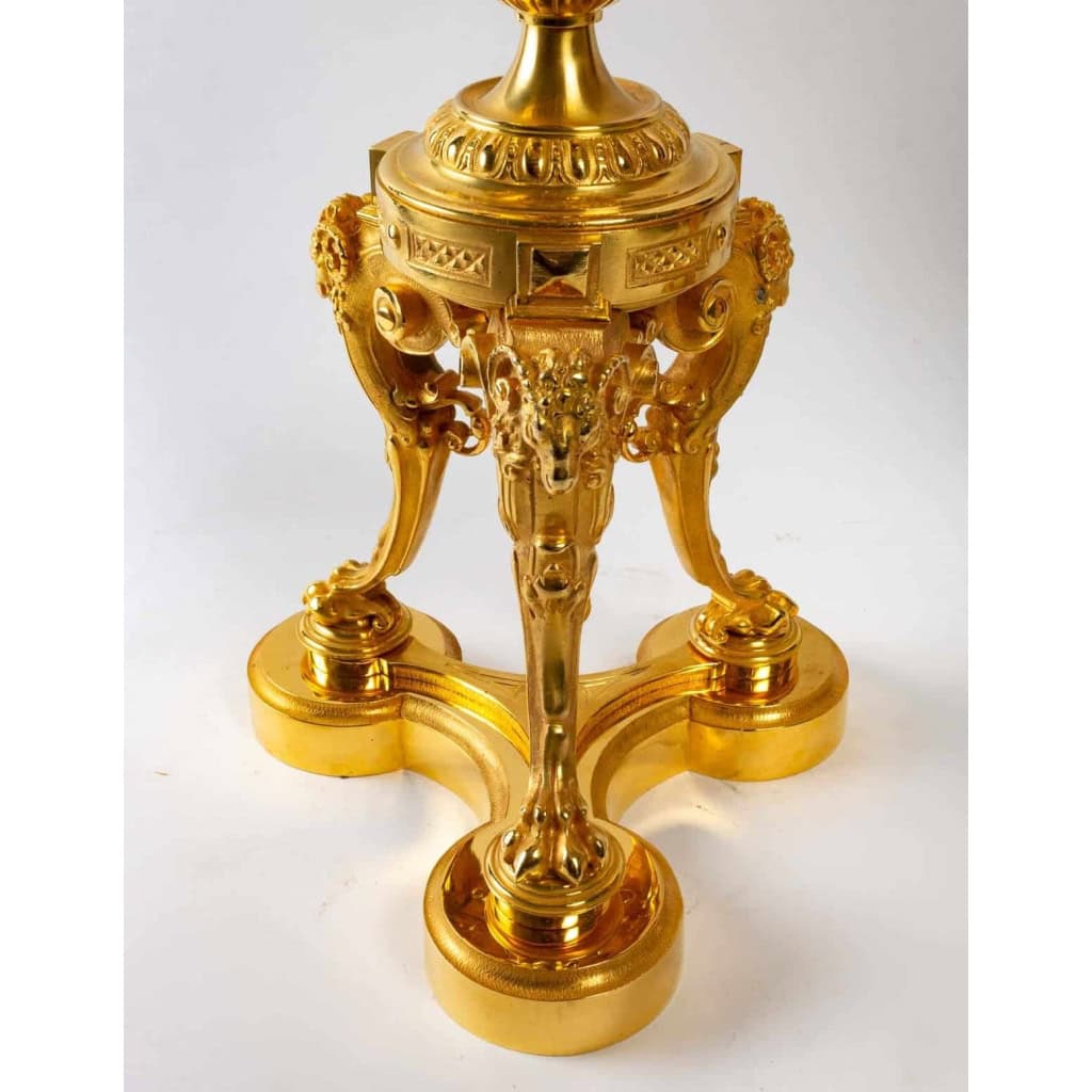 Paire de candélabre Napoléon III, bronze doré | Biron Paire de candélabre Napoléon III, bronze doré