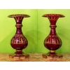 Pair de vases Bohème rouge et or, 1840 | Biron Pair de vases Bohème rouge et or, 1840