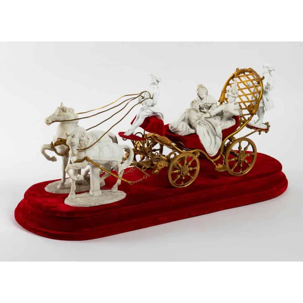 Groupe en biscuit et bronze fin XIXème | Biron |||||||||