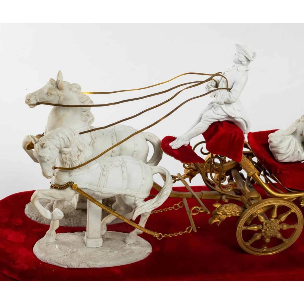 Groupe en biscuit et bronze fin XIXème | Biron Groupe en biscuit et bronze fin XIXème