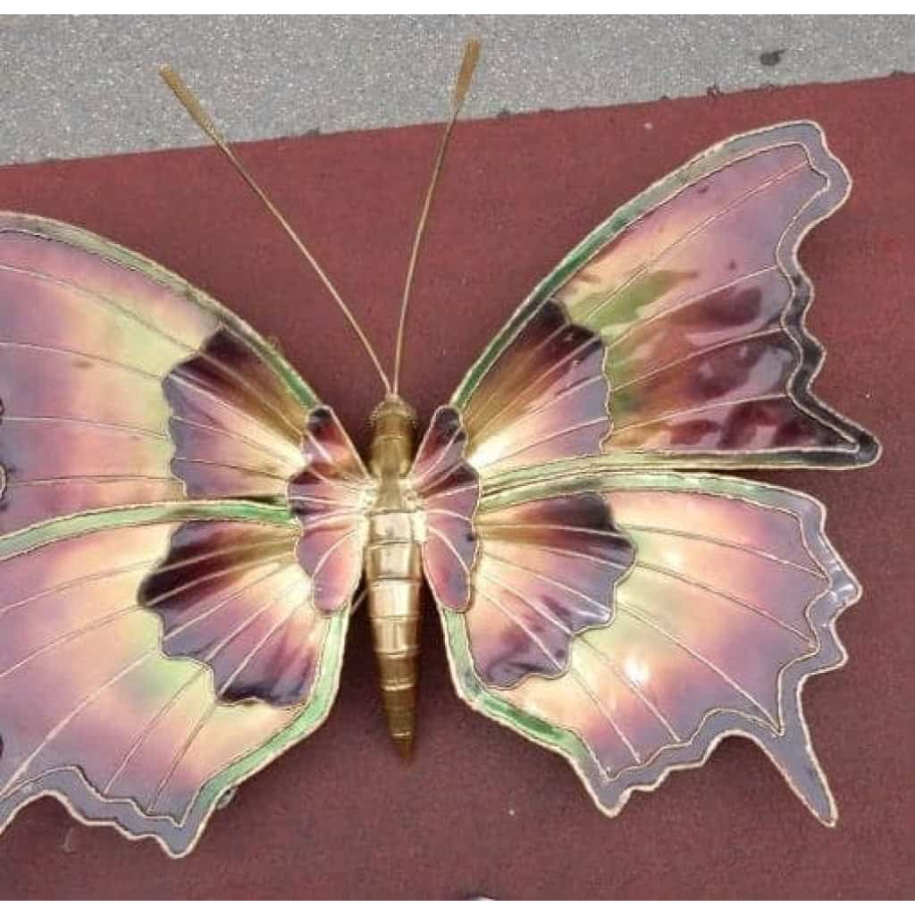 1970′ Applique Ou Plafonnier Papillon Éclairante Style Duval Brasseur ou Isabelle Faure Pour Honoré de Paris, Envergure | Biron 1970′ Applique Ou Plafonnier Papillon Éclairante Style Duval Brasseur ou Isabelle Faure Pour Honoré de Paris, Envergure