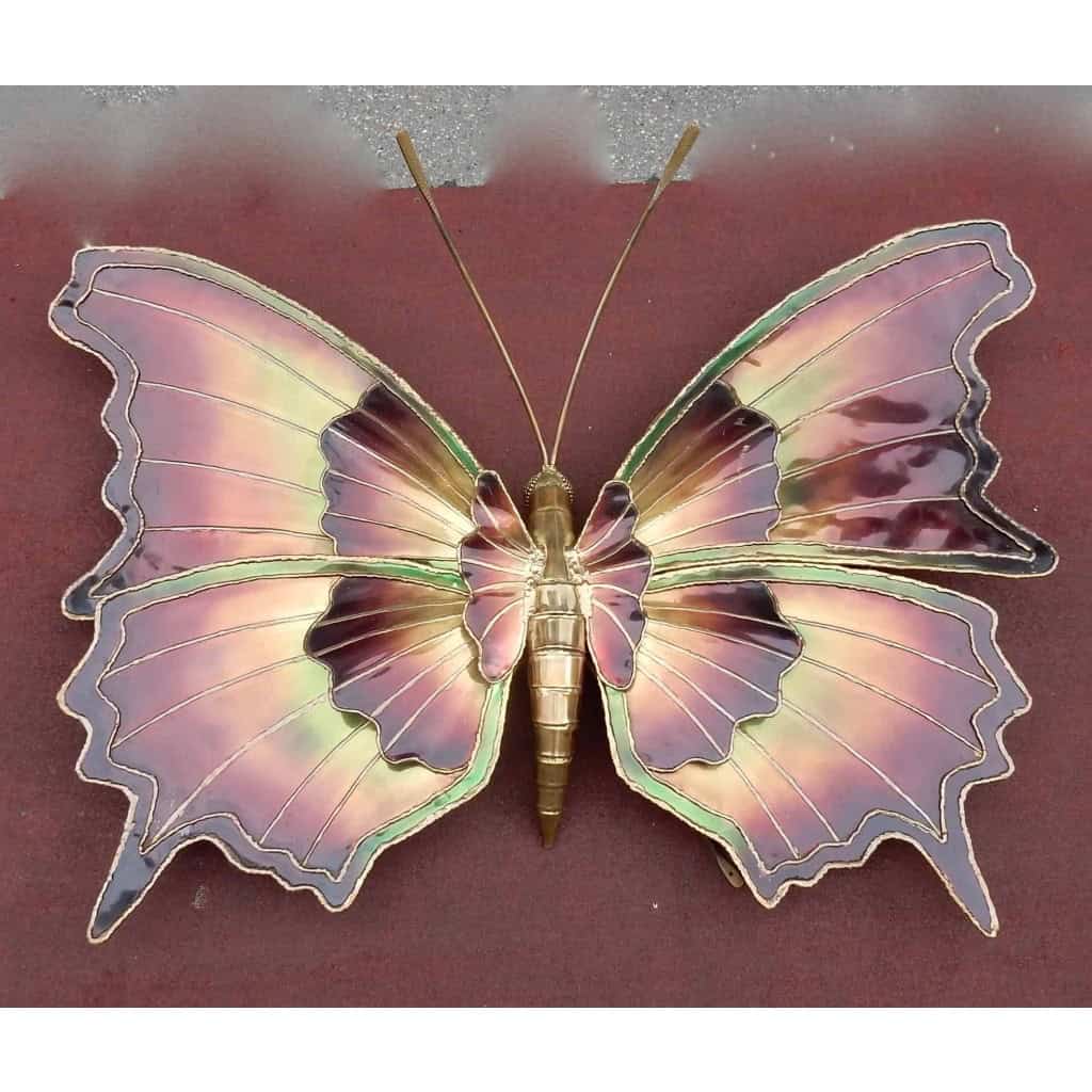 1970′ Applique Ou Plafonnier Papillon Éclairante Style Duval Brasseur ou Isabelle Faure Pour Honoré de Paris, Envergure | Biron 1970′ Applique Ou Plafonnier Papillon Éclairante Style Duval Brasseur ou Isabelle Faure Pour Honoré de Paris, Envergure