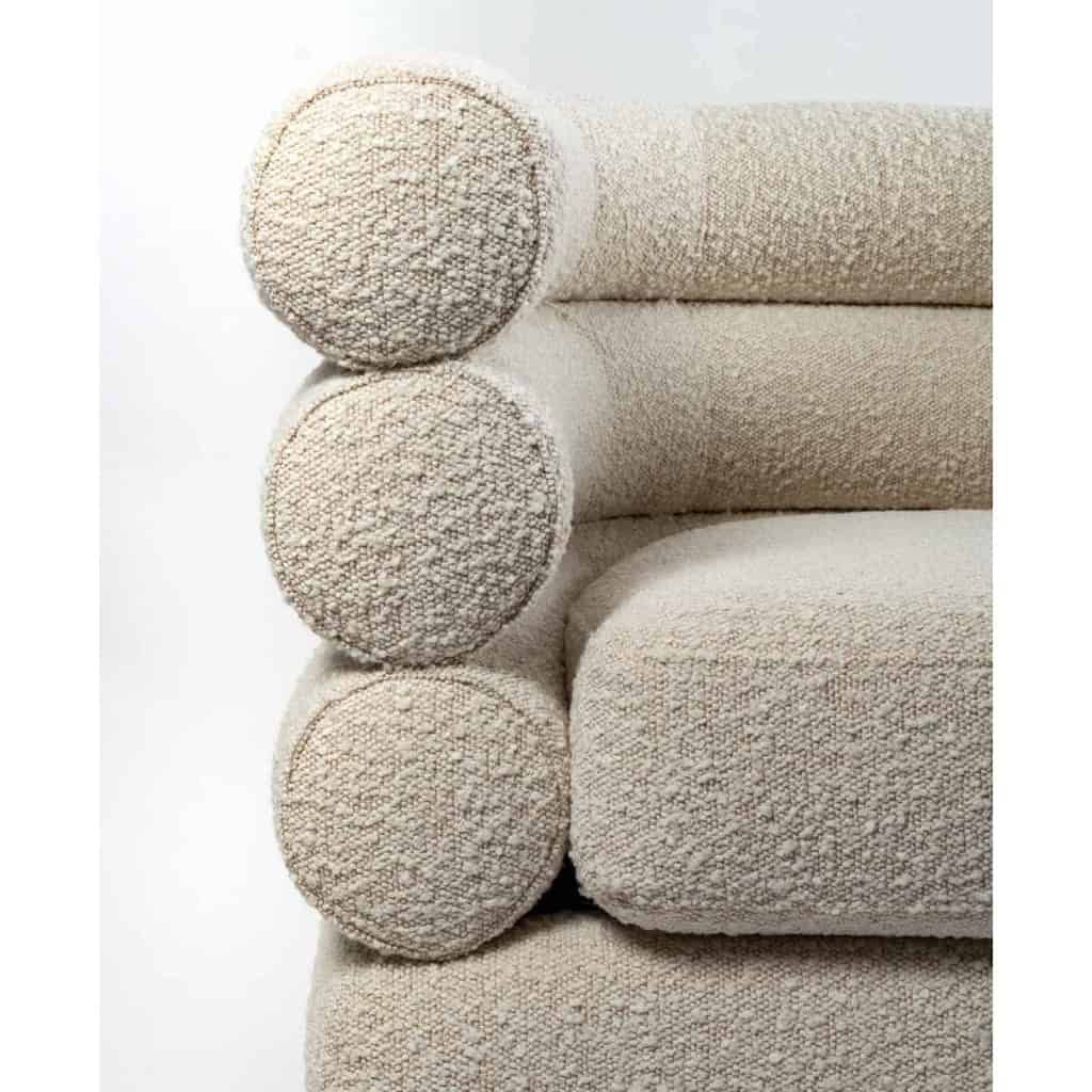 Fauteuil Sidney bouclé crème