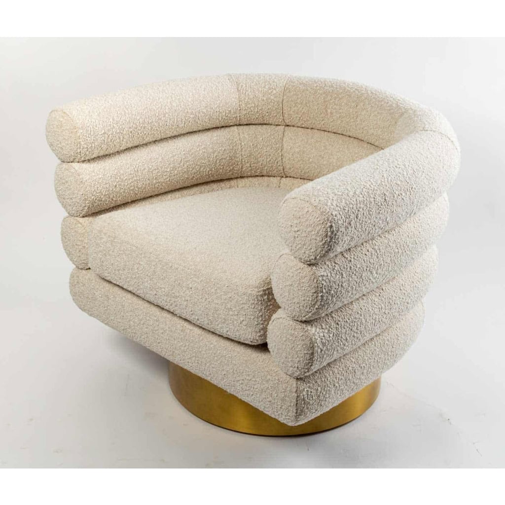Fauteuil Sidney bouclé crème