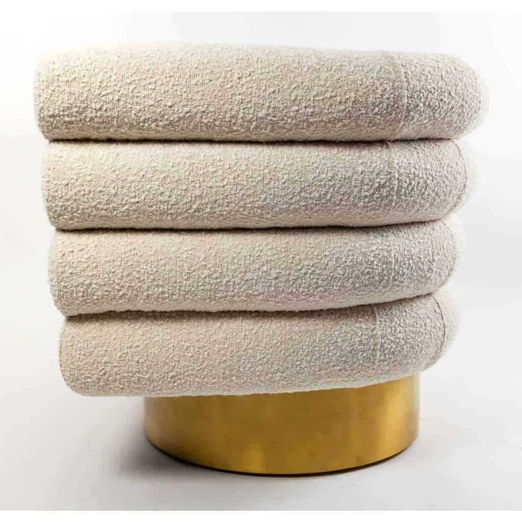 Fauteuil Sidney bouclé crème