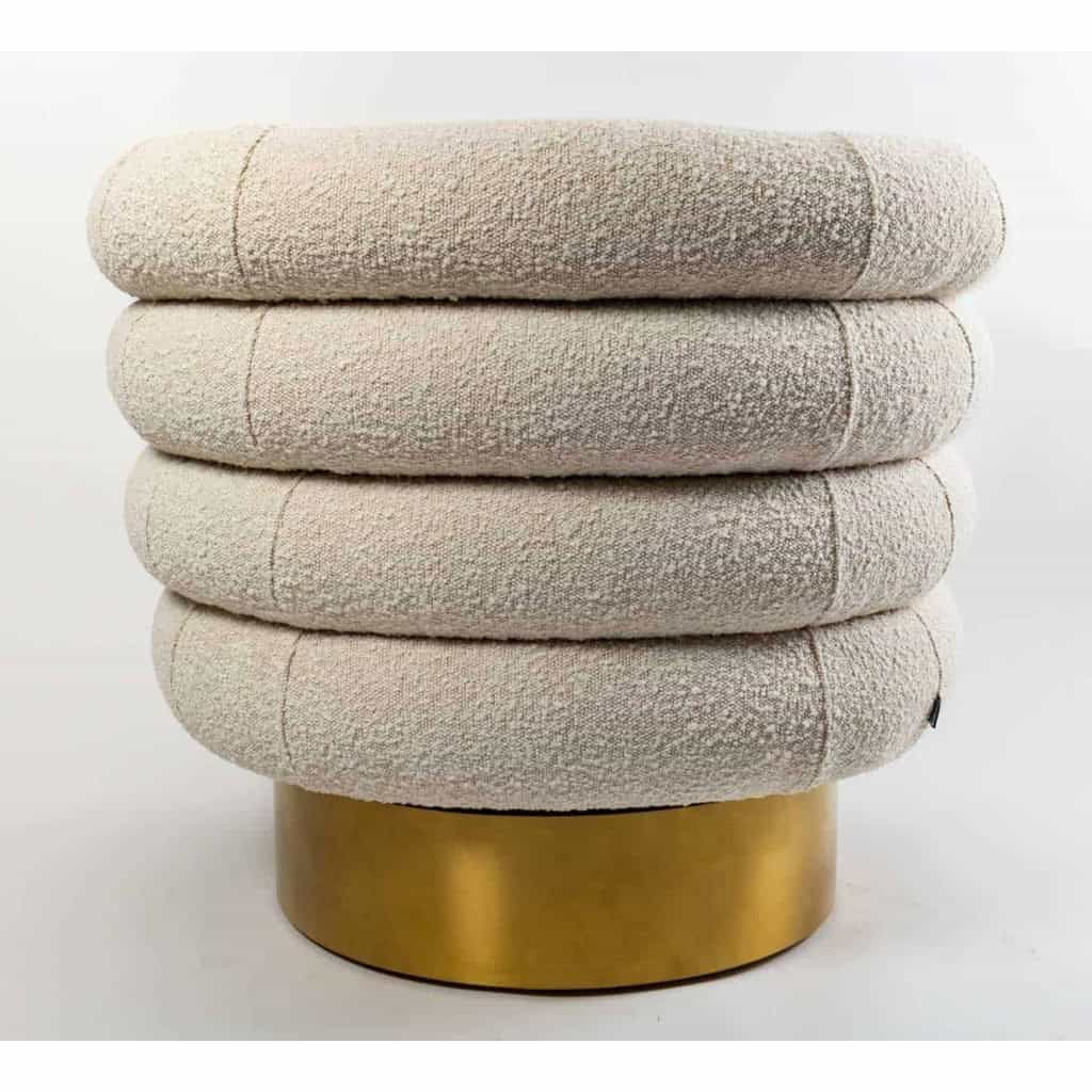 Fauteuil Sidney bouclé crème