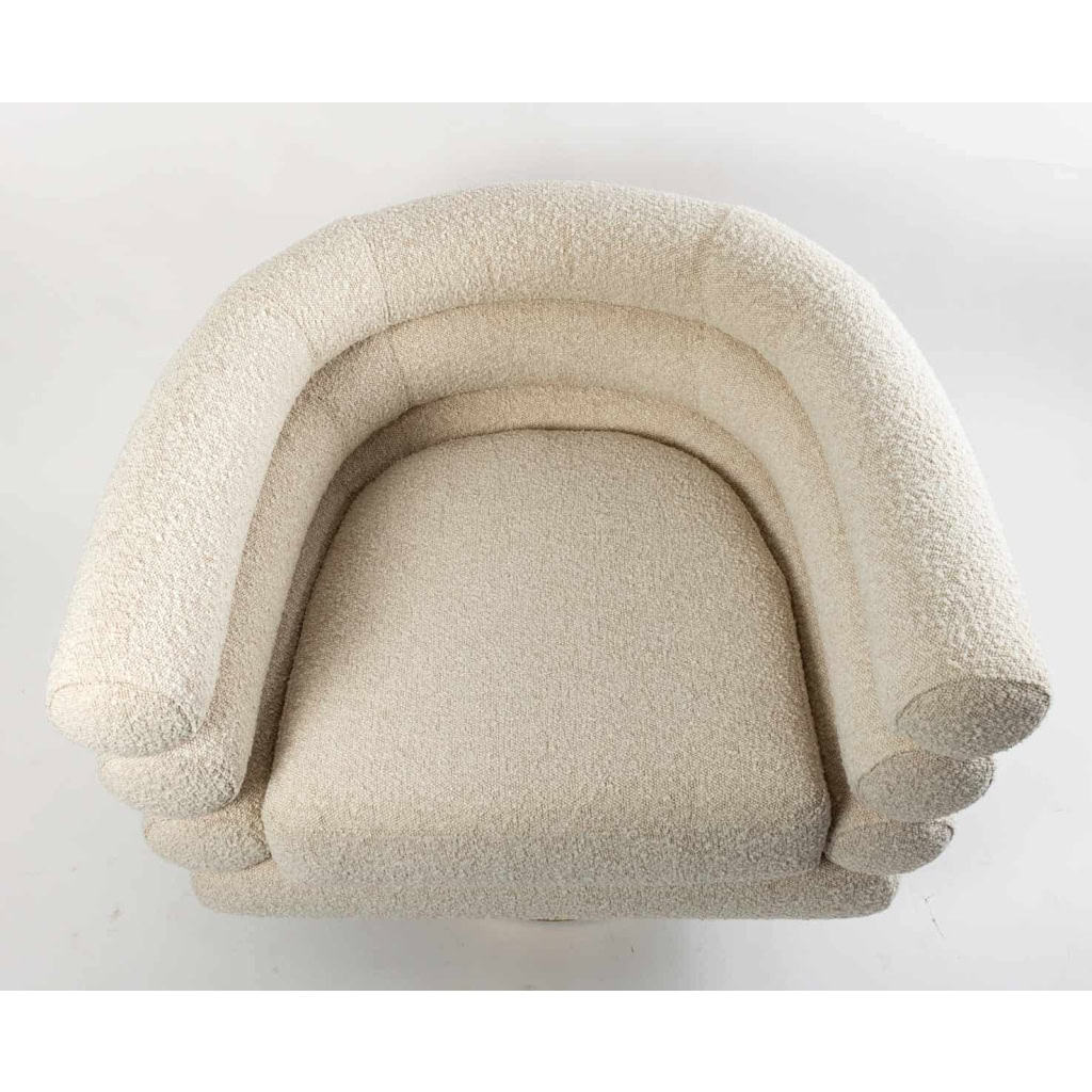 Fauteuil Sidney bouclé crème