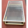 1970′ Table Basse Rectangulaire Guy Lefevre En Laiton Et Vitres Fumées 130 x 80 cm