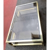 1970′ Table Basse Rectangulaire Guy Lefevre En Laiton Et Vitres Fumées 130 x 80 cm